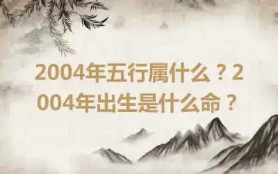 2004五行|2004年五行属什么？2004年出生是什么命？